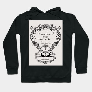 Shakespeare Newborn Quote| Silhouette Rabbits| Literature Nursery| Victorian Frame| Folk Art Hoodie